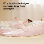 Cosulet Baby Nest antiregurgitare pentru bebelusi, inclinat, cuib de dormit cu brate din plus pentru linistire, Roz, 0-12 Luni - imagine 4