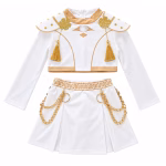 Costum Zoey K-Pop Alb cu Auriu – Tinuta de Spectacol